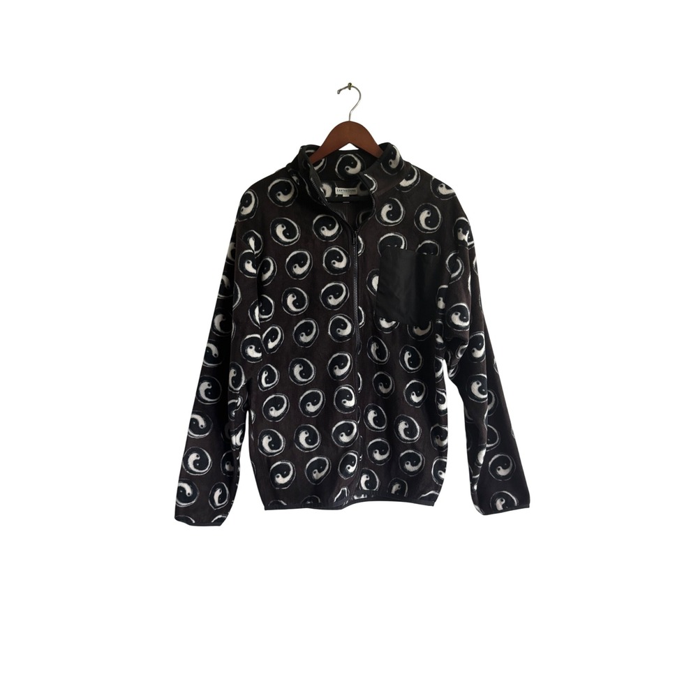 Earthbound Yin Yang Fleece Pullover Jacket Quarter Zip Cozy‎ Comfy S